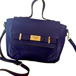 G by Guess Cobalt Blue Faux Leather Crossbody Handbag Purse Women's Bag
